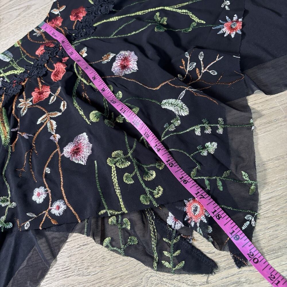 NWT IHeartRAVES LACE FLOWERFIELDS STRETCH RUFFLE SKIRT New Festival Floral 1X - Picture 5 of 8